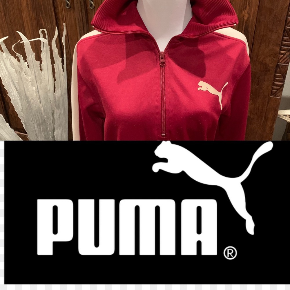 Vintage puma pullover great maroon red Ltd edition